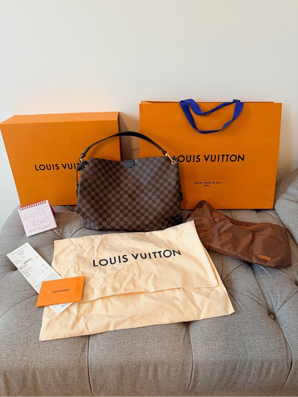 Louis Vuitton Graceful Damier Ebene Hobo Bag